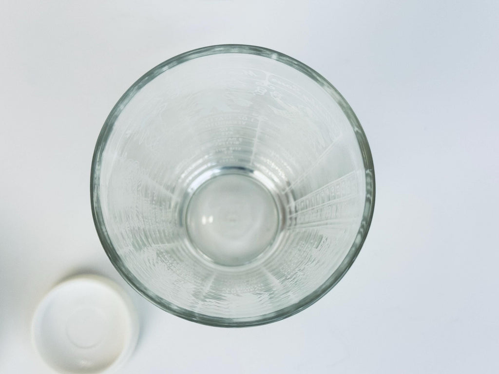 Vintage Federal Glass Cocktail Shaker  White Plastic Lid