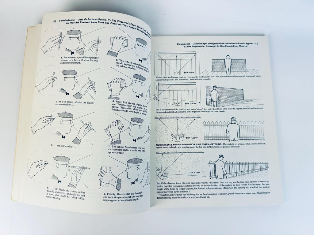 Vintage 1964 Art Instruction Book  Perspective Drawing Handbook by Joseph DAmelio  Illustrated Guide for Artists & Designers