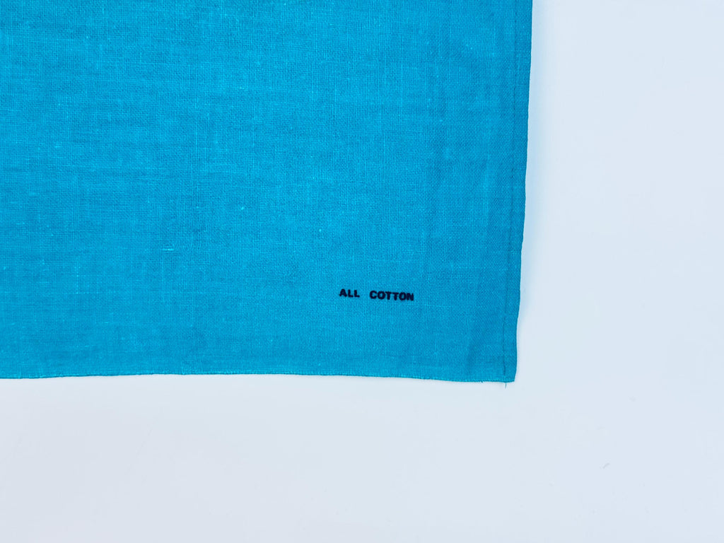 Vintage Heinz Baked Beans Tea Towel  Turquoise Cotton Kitchen Linen, British Advertising Textile, Retro Cotswold Designs 1970s