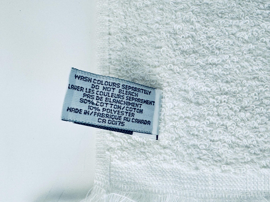 Vintage 1980s Wabasso Kimiko Floral Bath Towel  White Cotton Blend with Signed Pink and Purple Flowers Made in Canada