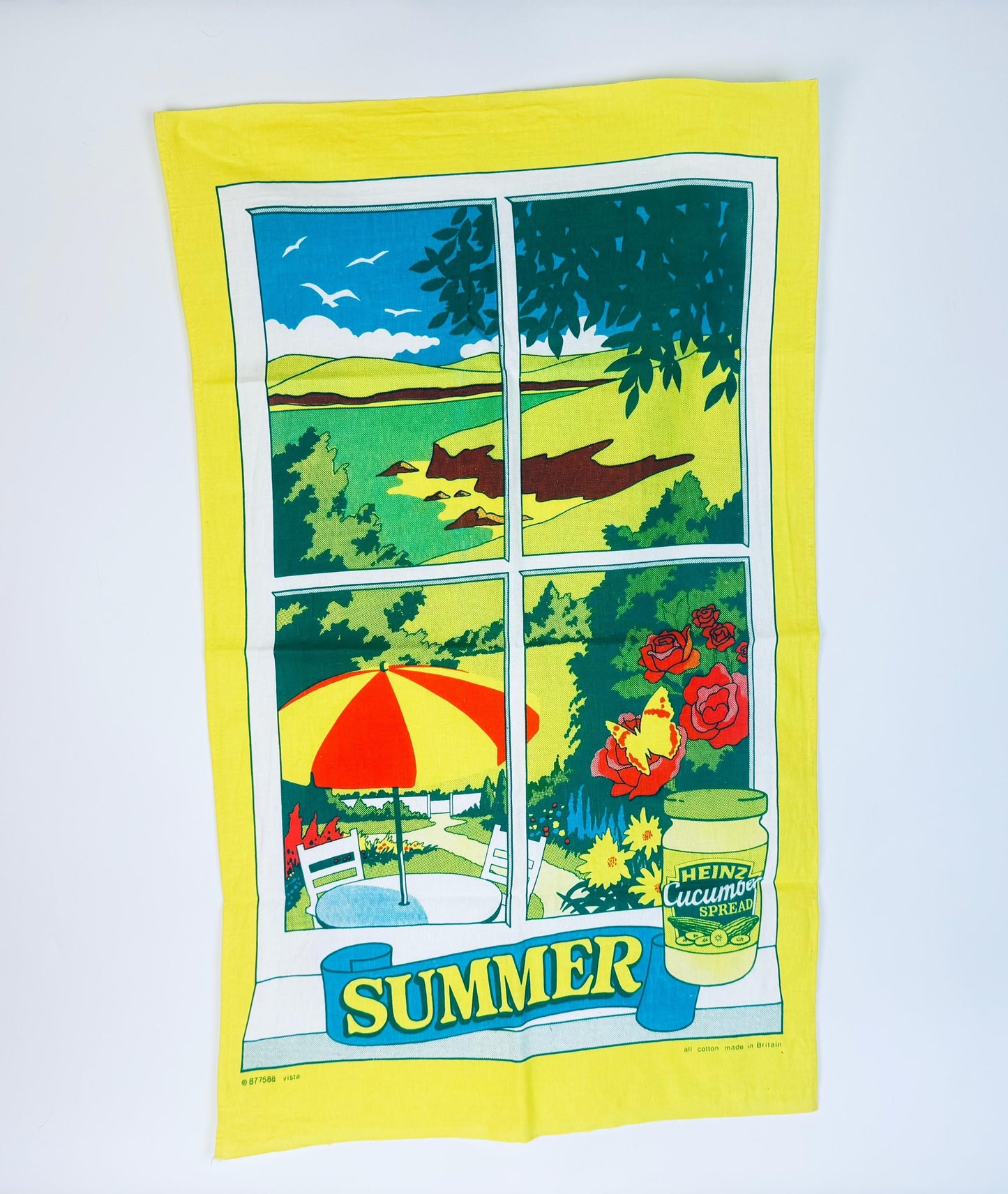 Vintage 1970s Heinz Advertising Tea Towel  Four Seasons Cotton Kitchen Towels, Retro British Promo Linens