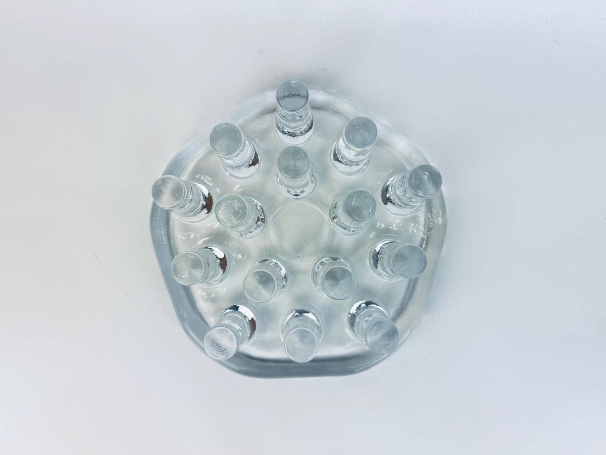 Vintage Georgshutte Art Glass Votive Candle Holder/Trivet Tea Warmer Stand - Made In Germany