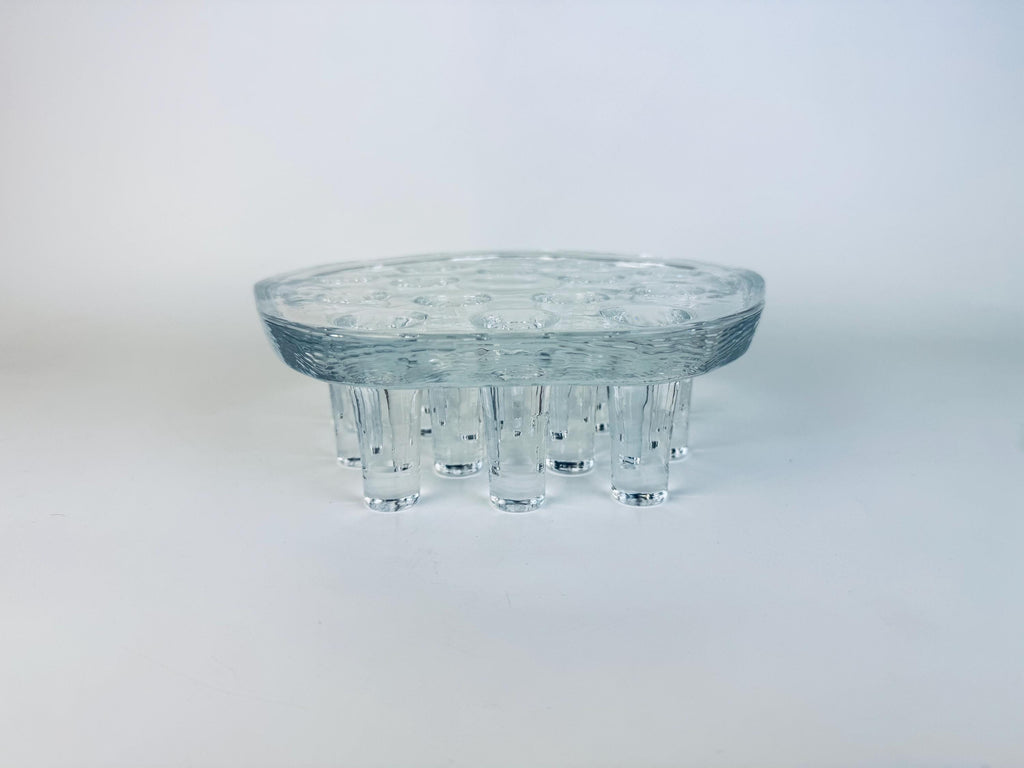 Vintage Georgshutte Art Glass Votive Candle Holder/Trivet Tea Warmer Stand - Made In Germany