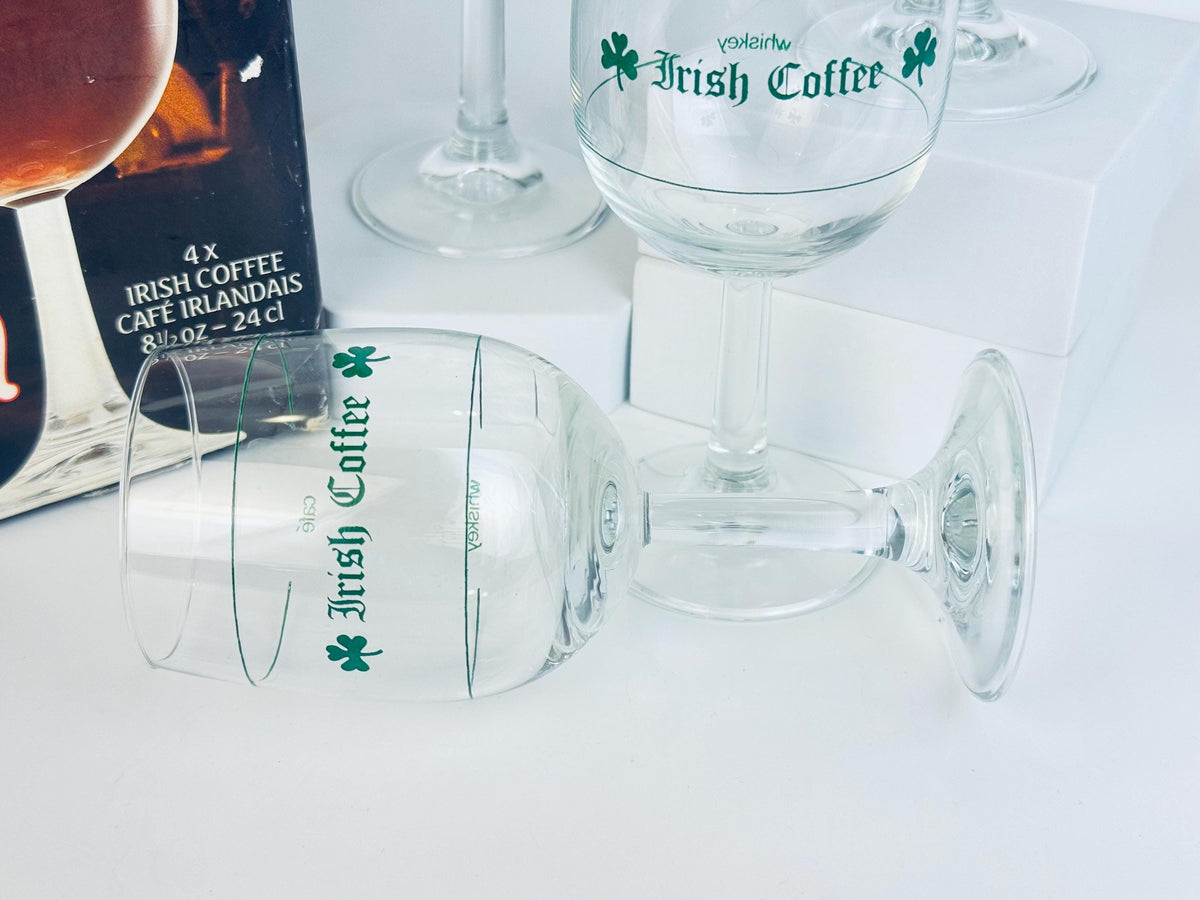 Vintage Irish Coffee Pedestal Glasses - Set of Four (4) - Tavern Collection - Made In Holland By Royal Leerdam