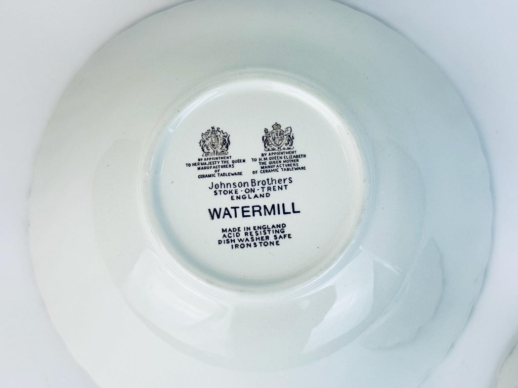 Vintage 1970s Beige & Brown Watermill Ironstone Saucer or Bowl  English Transferware Replacement