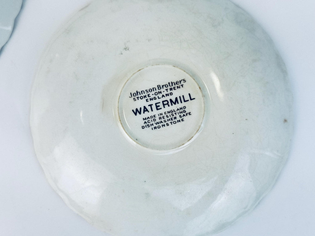 Vintage 1970s Beige & Brown Watermill Ironstone Saucer or Bowl  English Transferware Replacement