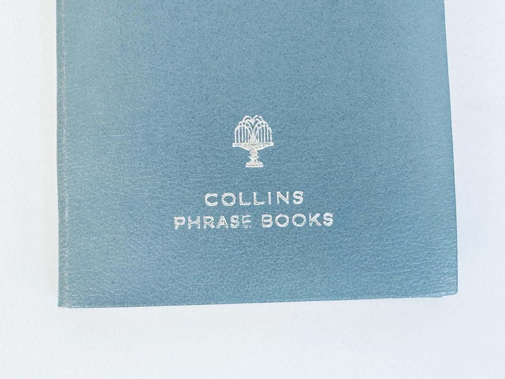 Vintage 1959 Collins Scandinavian Phrase Book  Grey Blue Hardback Travel Language Guide
