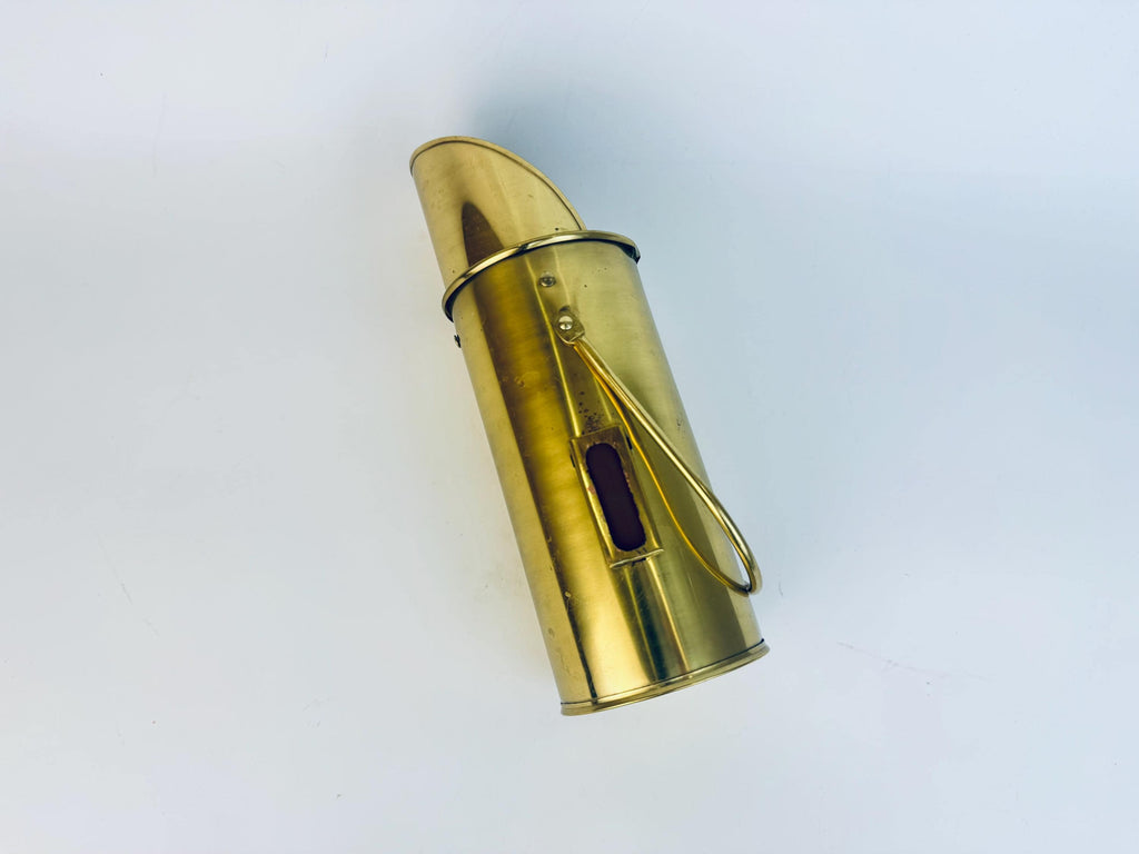 Vintage Brass Match Holder Striker  1970s Taiwan Fireplace Hearth Accessory