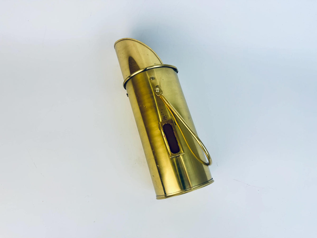 Vintage Brass Match Holder Striker  1970s Taiwan Fireplace Hearth Accessory