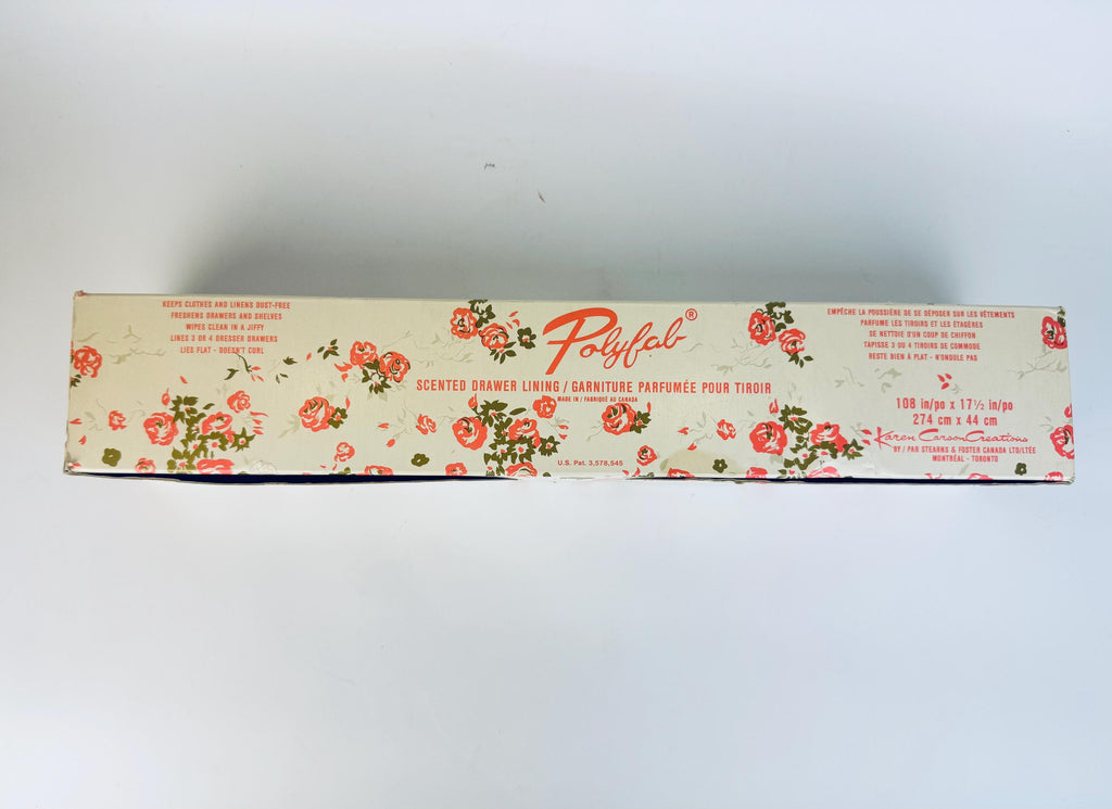 Vintage 1960s Polyfab Scented Drawer Liner - 'Yellow Rosebud' Floral Printed Polyblend Roll for Shelves & Linens - Made In Canada
