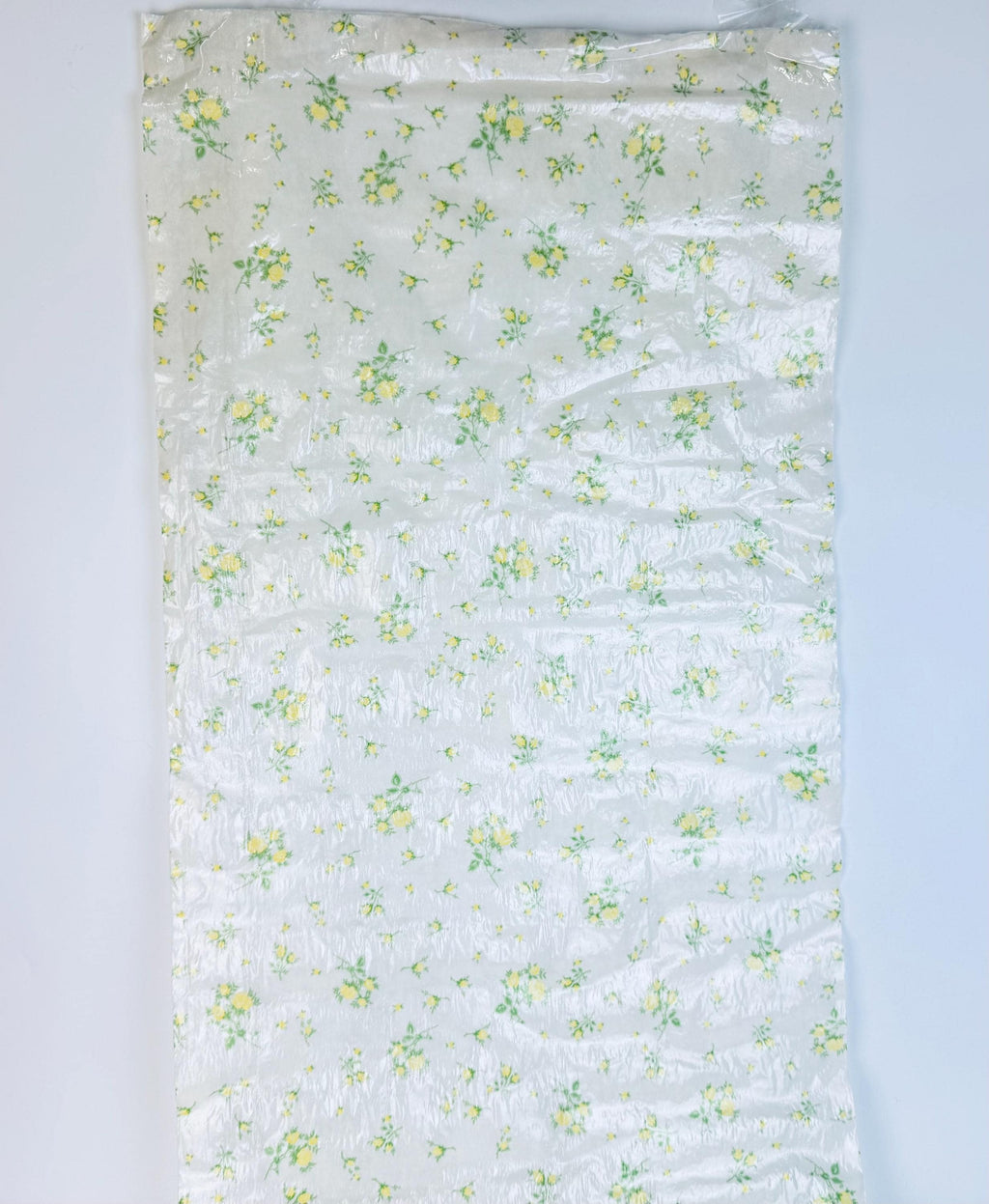 Vintage 1960s Polyfab Scented Drawer Liner - 'Yellow Rosebud' Floral Printed Polyblend Roll for Shelves & Linens - Made In Canada