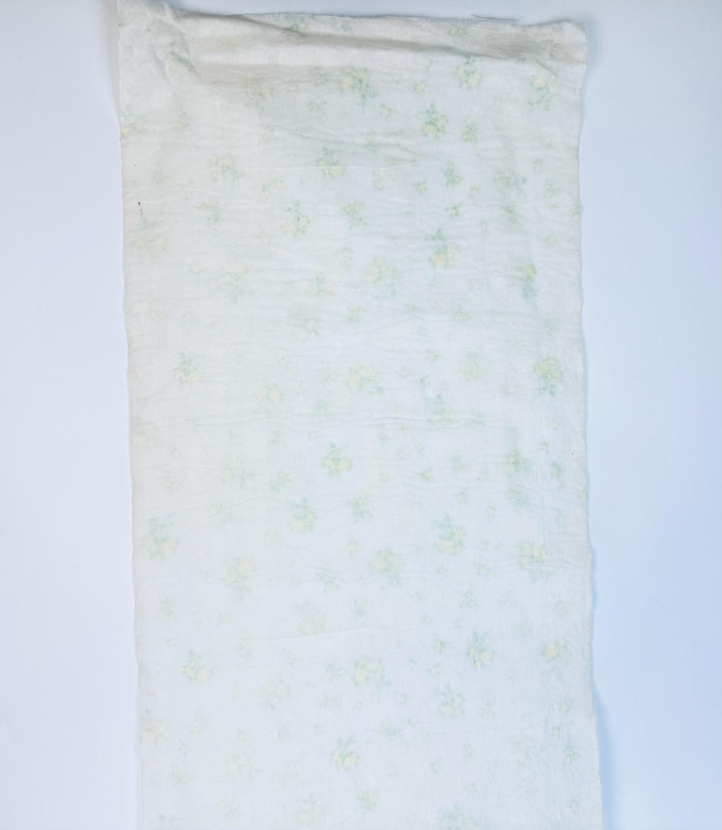 Vintage 1960s Polyfab Scented Drawer Liner - 'Yellow Rosebud' Floral Printed Polyblend Roll for Shelves & Linens - Made In Canada