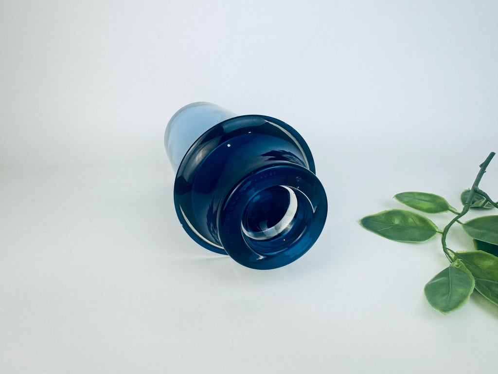 Vintage Tapio Wirkkala Cobalt Blue Glass Vase  1960s Iittala Finland Scandinavian Modern Art Glass