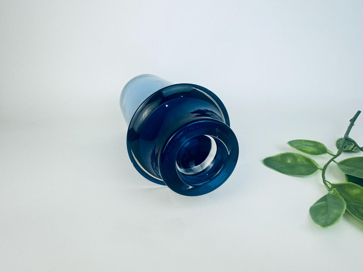 Vintage Tapio Wirkkala Cobalt Blue Glass Vase  1960s Iittala Finland Scandinavian Modern Art Glass