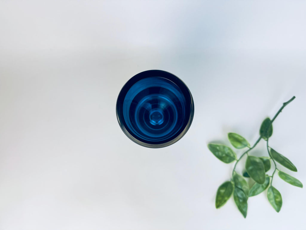 Vintage Tapio Wirkkala Cobalt Blue Glass Vase  1960s Iittala Finland Scandinavian Modern Art Glass