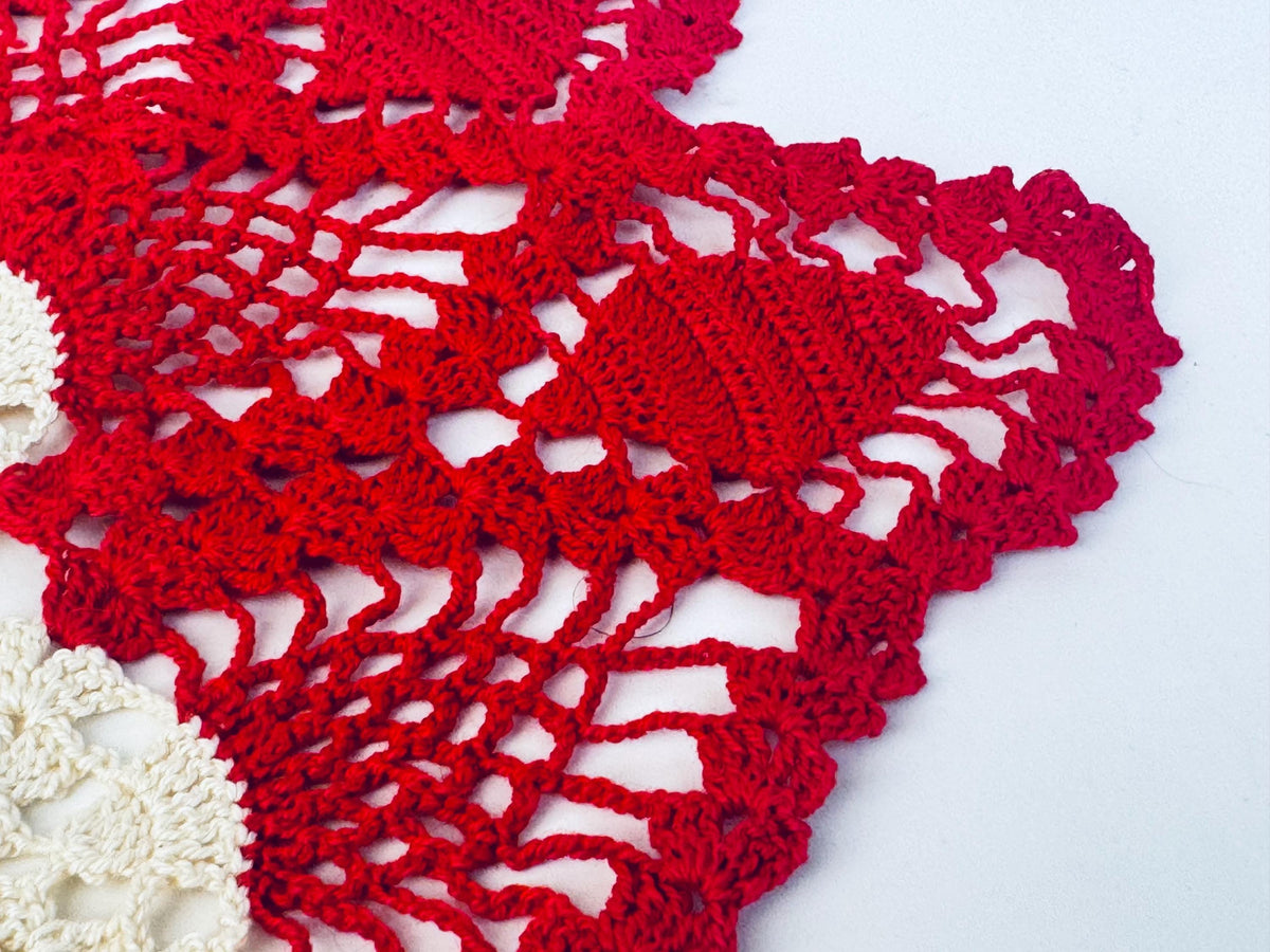 Detail of crimson lace wing corner showing texture and bold contrast