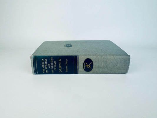 Vintage 1951 Modern Library Darwin Book  The Origin of Species & The Descent of Man  Grey Cloth Hardcover