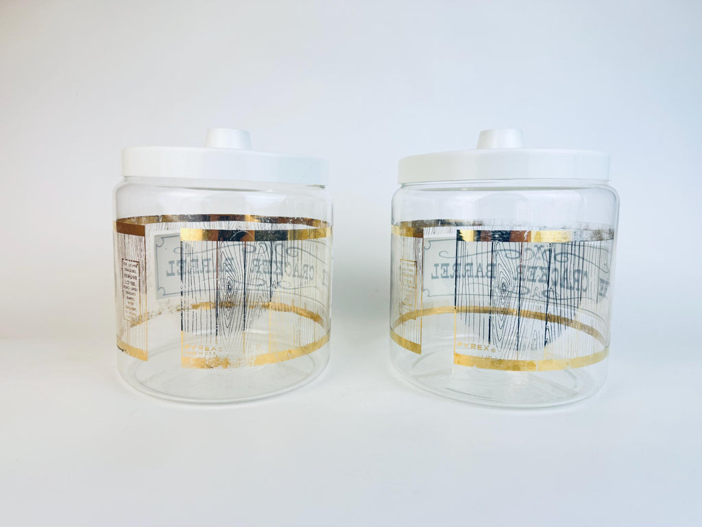Vintage Mid-Century 1960s PYREX Glass Cracker Barrel Jar - Made In USA - Sold Separately