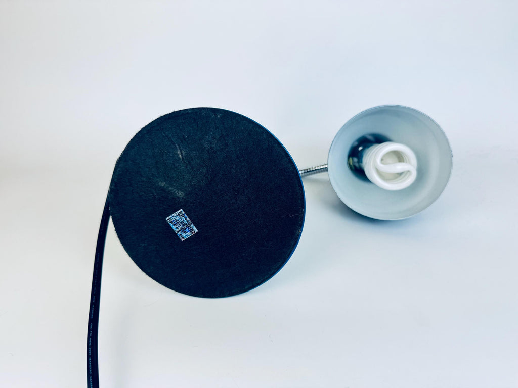 Vintage Y2K Blue & Silver Metal Gooseneck Desk/Home Office Task Lamp - Twist Switch