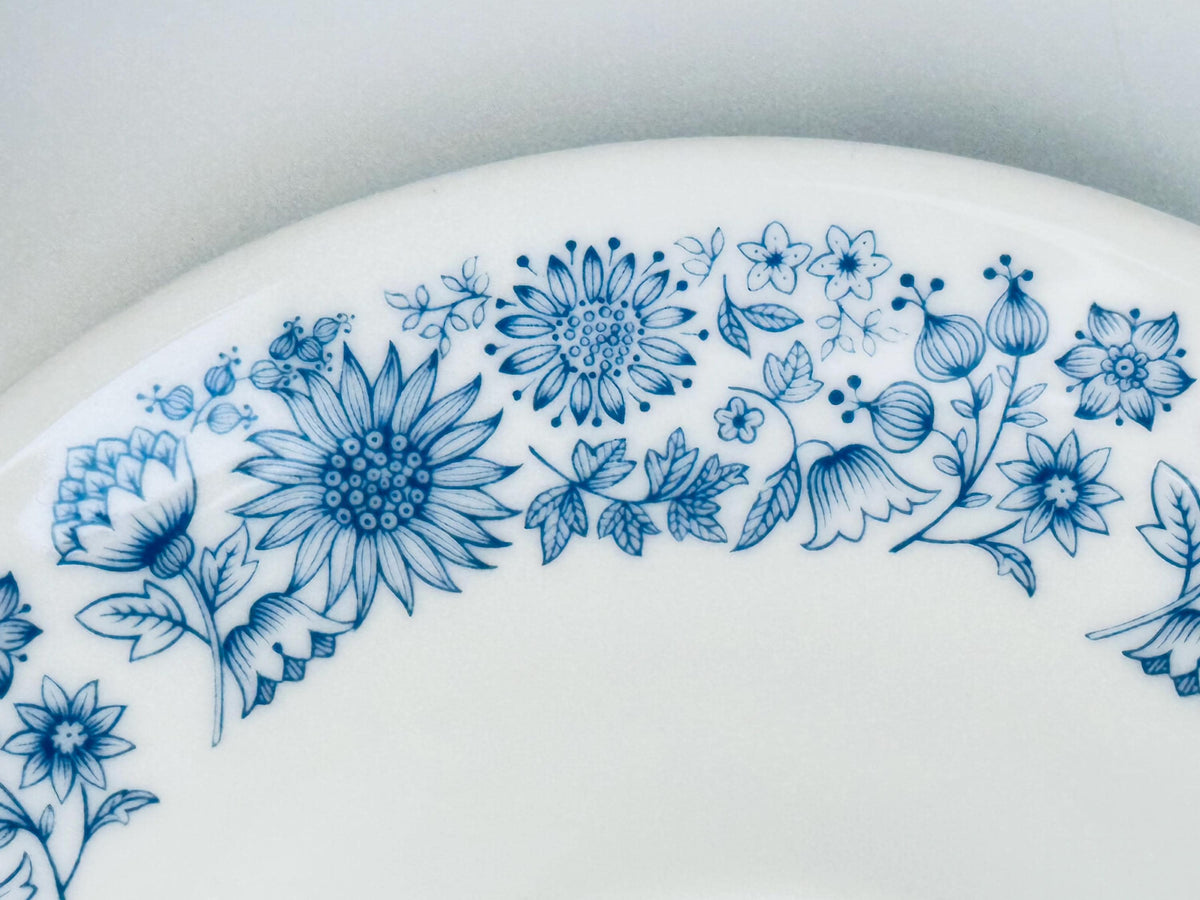 Vintage 1960s-70s Royal Doulton Cranbourne Blue & White Bone China Tea Set - Made In England