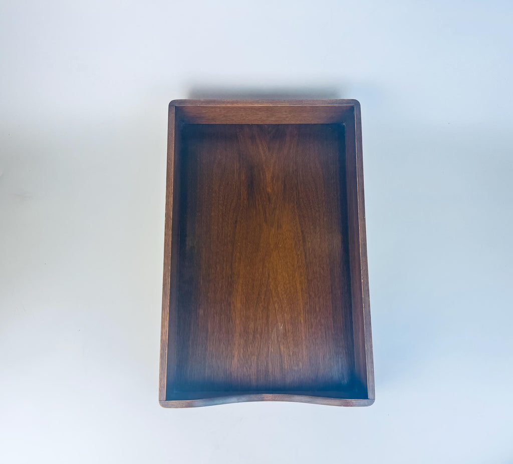 Vintage Oak Wood Letter Tray  Mid-Century Office Elegance  Desk Organizer