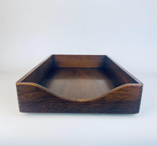 Wooden tray on a white background