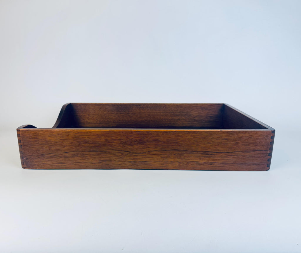 Vintage Oak Wood Letter Tray  Mid-Century Office Elegance  Desk Organizer