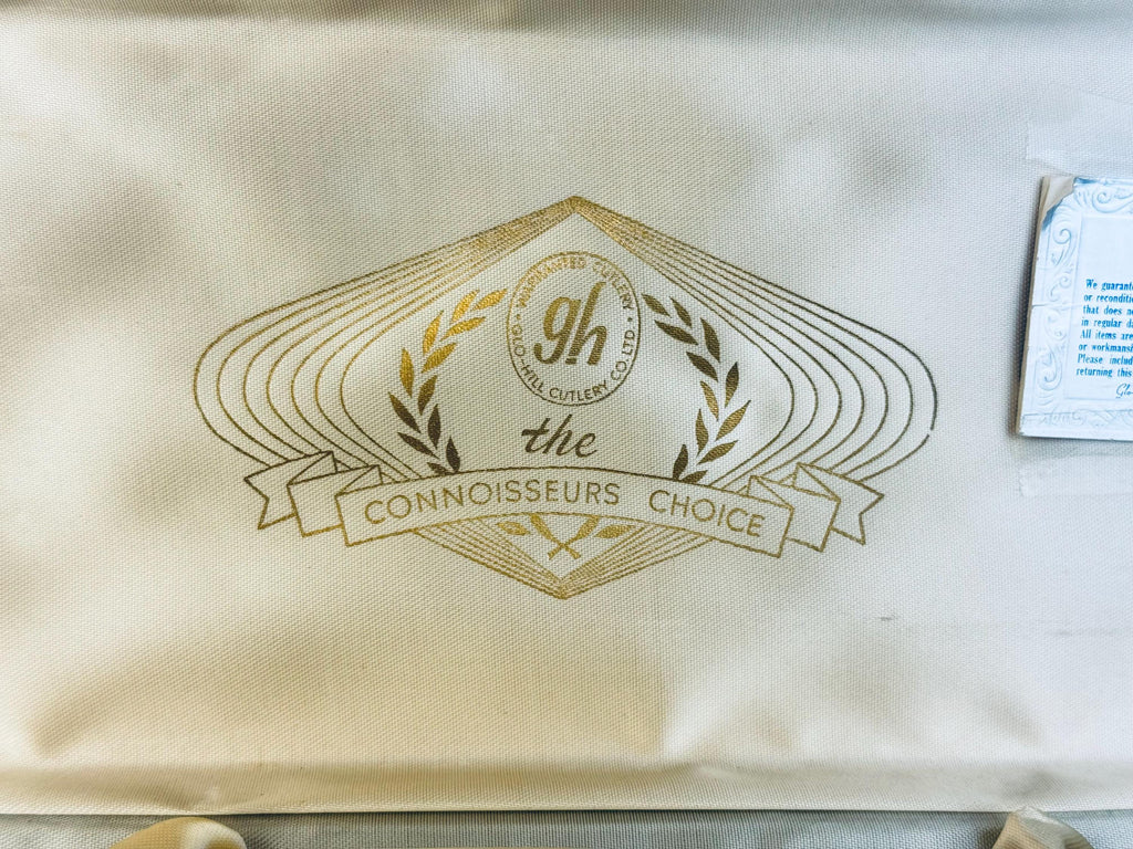 Vintage 1960s Glo-Hill Cutlery “The Connoisseurs Choice Faux-Antler Sheffield Steel Carving Set in Original Box - Made In England