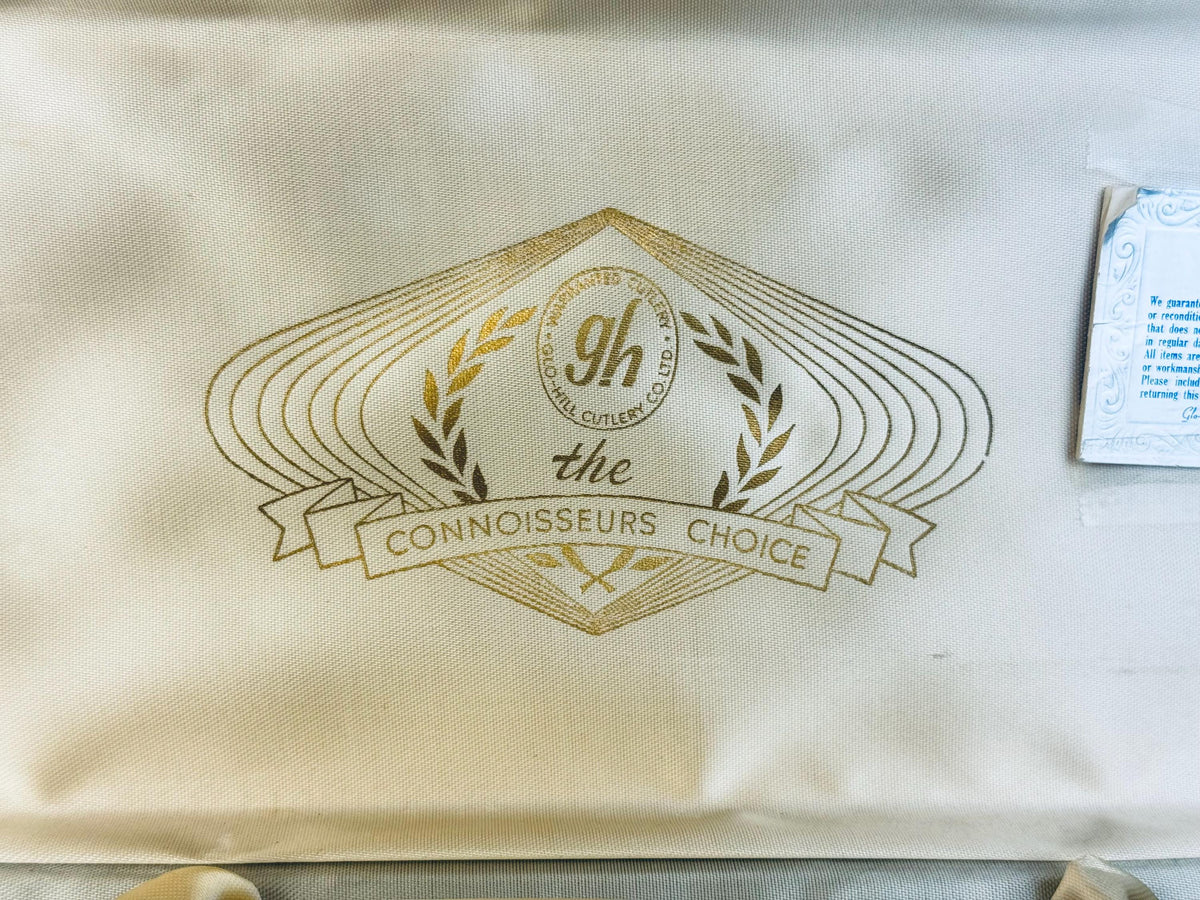 Vintage 1960s Glo-Hill Cutlery “The Connoisseurs Choice Faux-Antler Sheffield Steel Carving Set in Original Box - Made In England