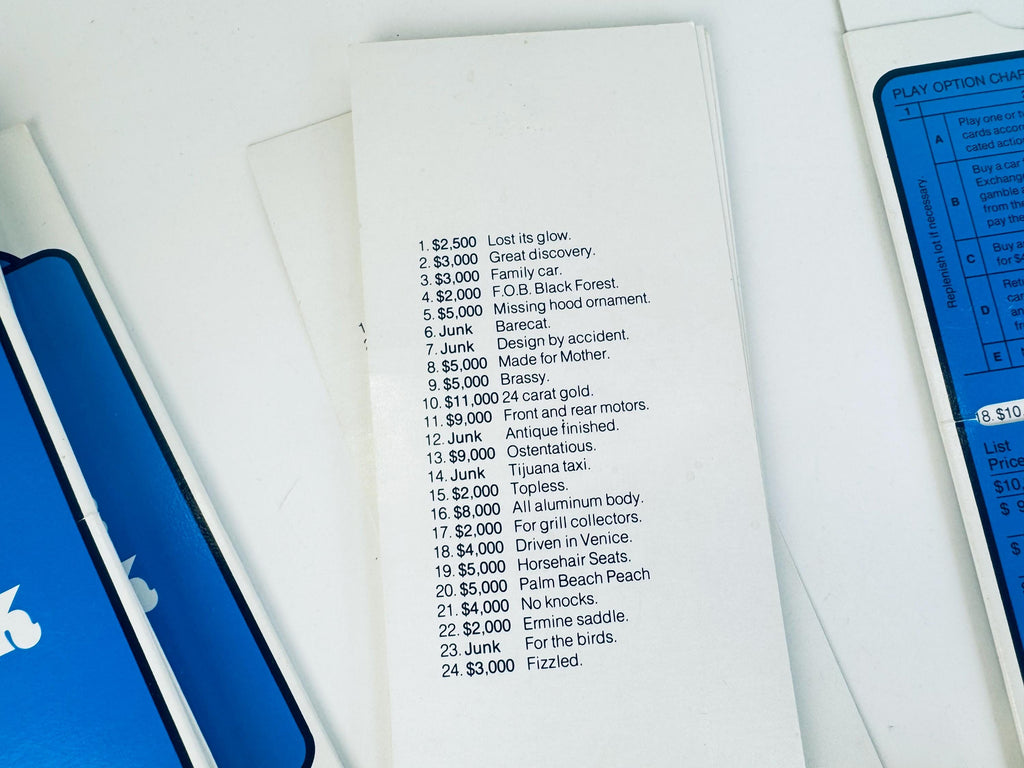 Vintage 1970s Dealer's Choice Board Game  Retro Car Deal Game in Orange & White Box