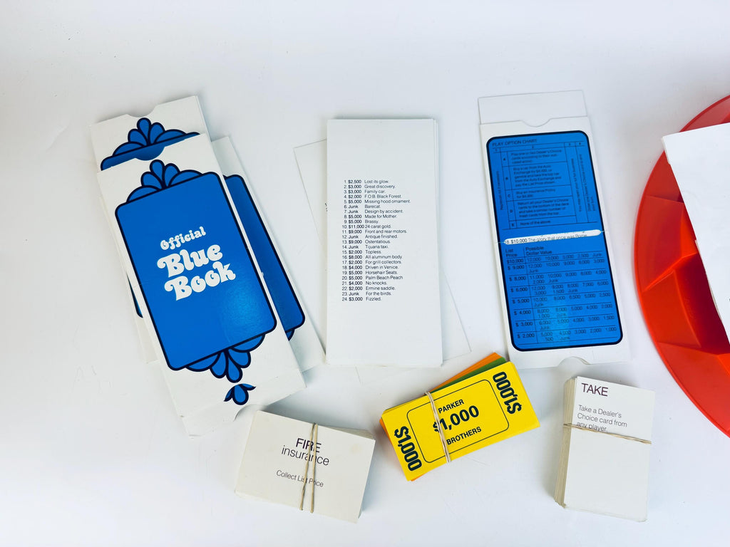 Vintage 1970s Dealer's Choice Board Game  Retro Car Deal Game in Orange & White Box