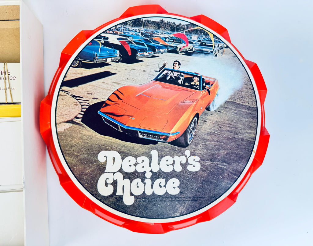 Vintage 1970s Dealer's Choice Board Game  Retro Car Deal Game in Orange & White Box