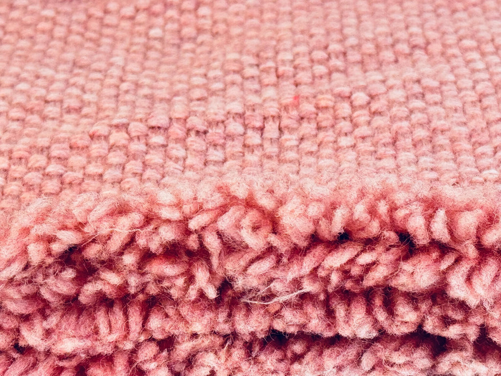 Vintage 1980s/1990s Pink Acrylic Woven Fringe Place Mats Set of 5  Retro Table Linens