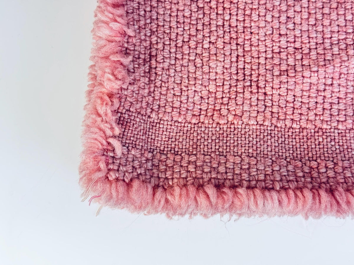Vintage 1980s/1990s Pink Acrylic Woven Fringe Place Mats Set of 5  Retro Table Linens