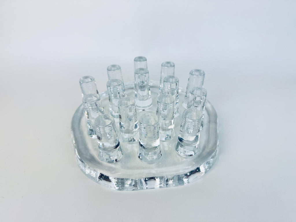 Vintage Georgshutte Art Glass Votive Candle Holder/Trivet Tea Warmer Stand - Made In Germany