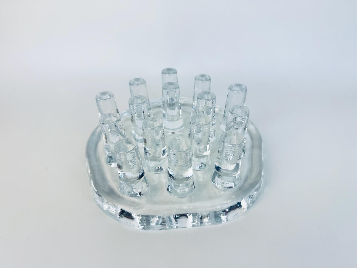 Vintage Georgshutte Art Glass Votive Candle Holder/Trivet Tea Warmer Stand - Made In Germany