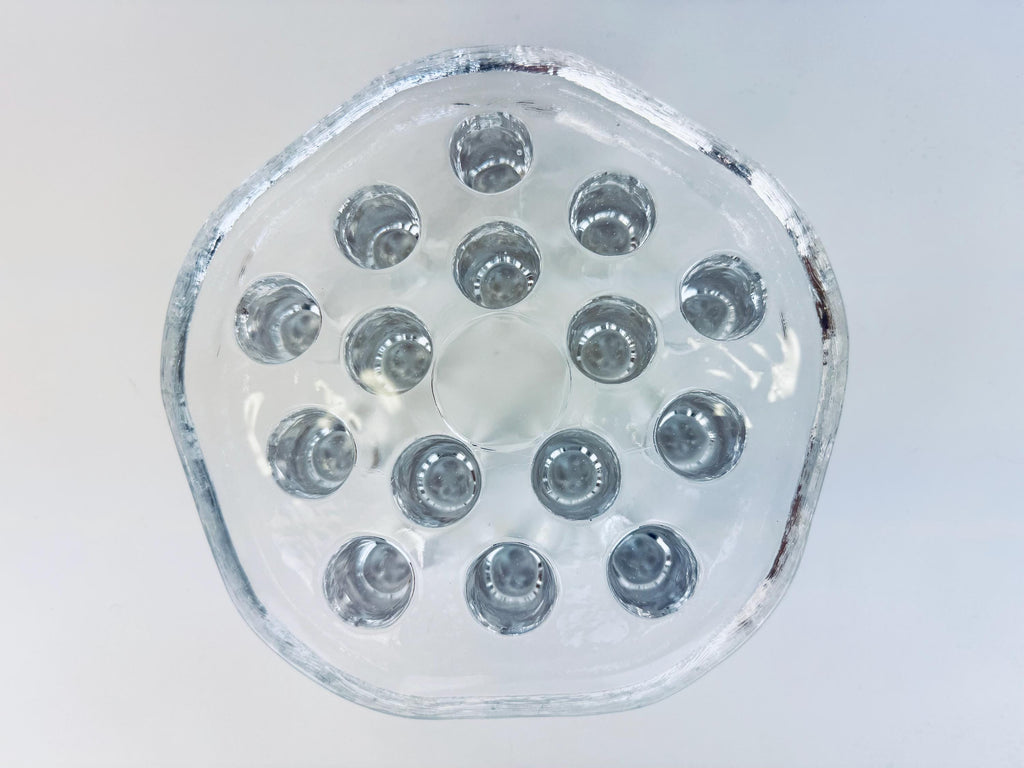 Vintage Georgshutte Art Glass Votive Candle Holder/Trivet Tea Warmer Stand - Made In Germany