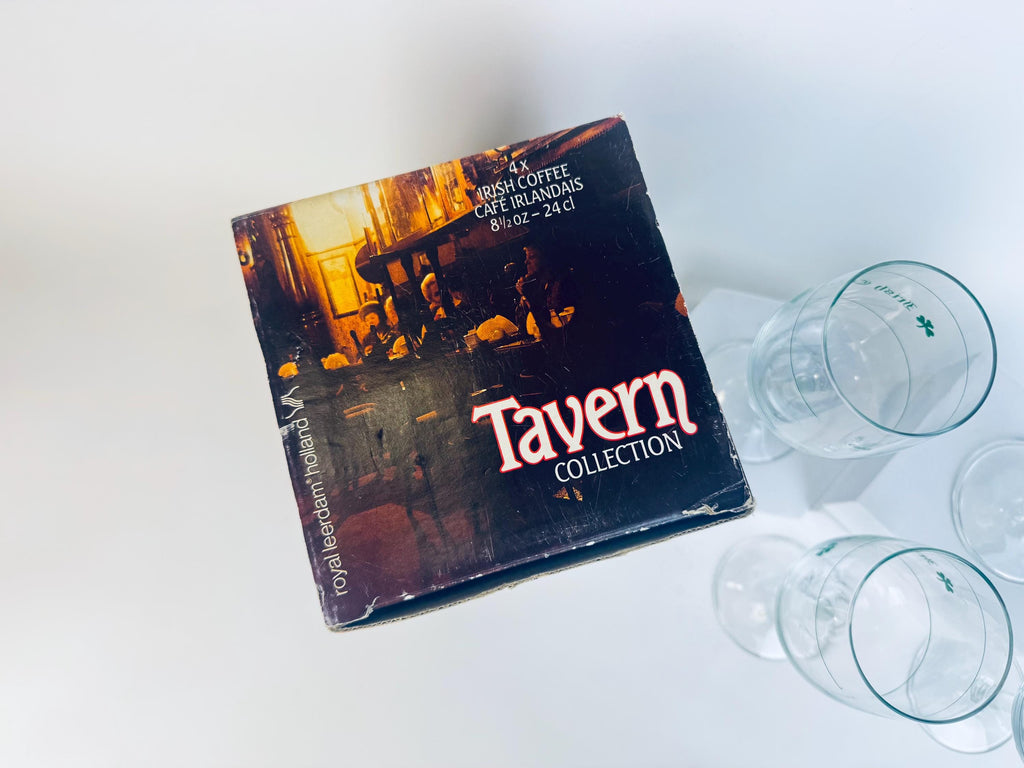 Vintage Irish Coffee Pedestal Glasses - Set of Four (4) - Tavern Collection - Made In Holland By Royal Leerdam