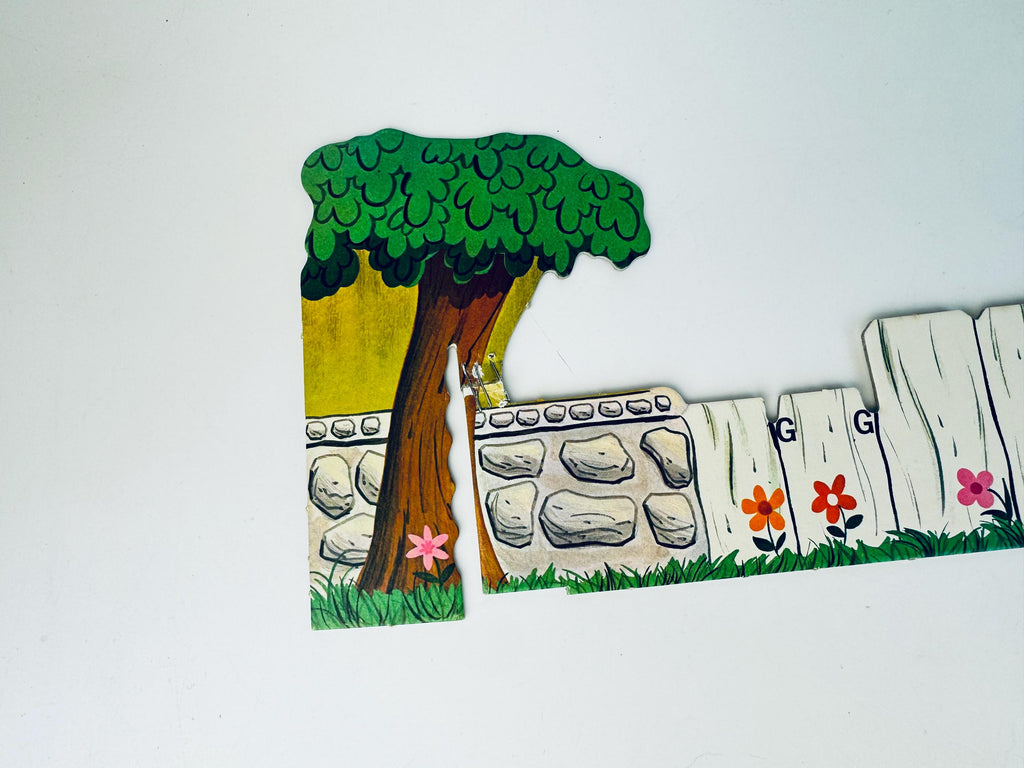 Vintage Mickey Mouse Follow The Leader Board Game  3D Cardboard Disney Playroom Accent