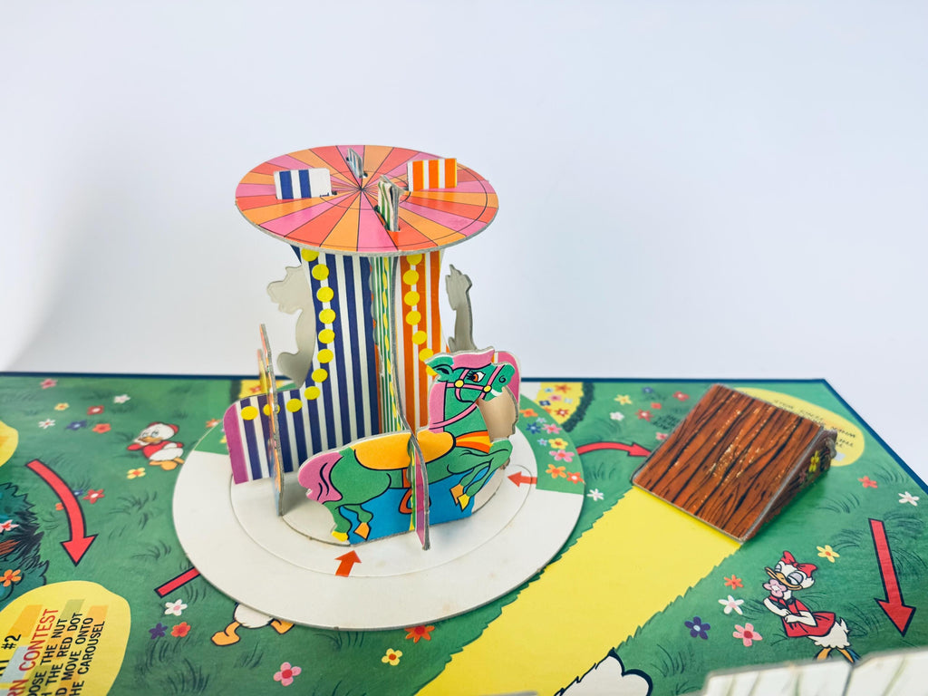 Vintage Mickey Mouse Follow The Leader Board Game  3D Cardboard Disney Playroom Accent