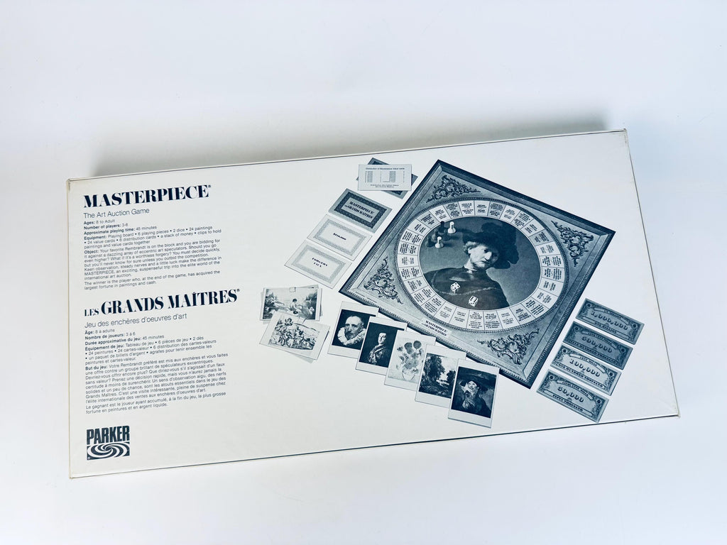 Vintage 1970 Masterpiece Board Game  The Art Auction Game By Parker Brothers  Made In Canada  New Old Stock (NOS)