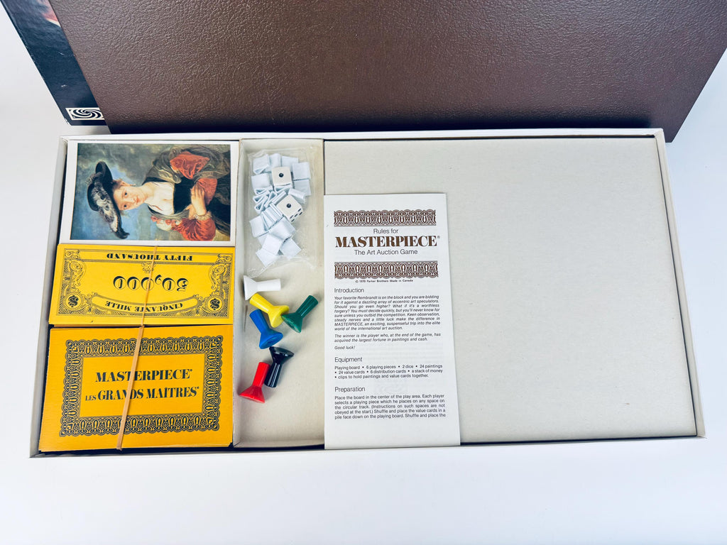 Vintage 1970 Masterpiece Board Game  The Art Auction Game By Parker Brothers  Made In Canada  New Old Stock (NOS)