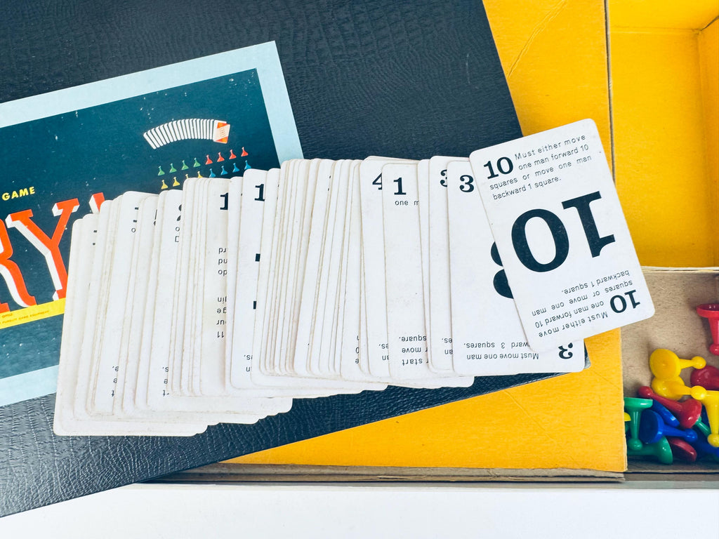 Vintage 1950s Sorry! Board Game  Canadian Edition, Blue Box with Cards & Plastic Pawns  Mid-Century Family Game