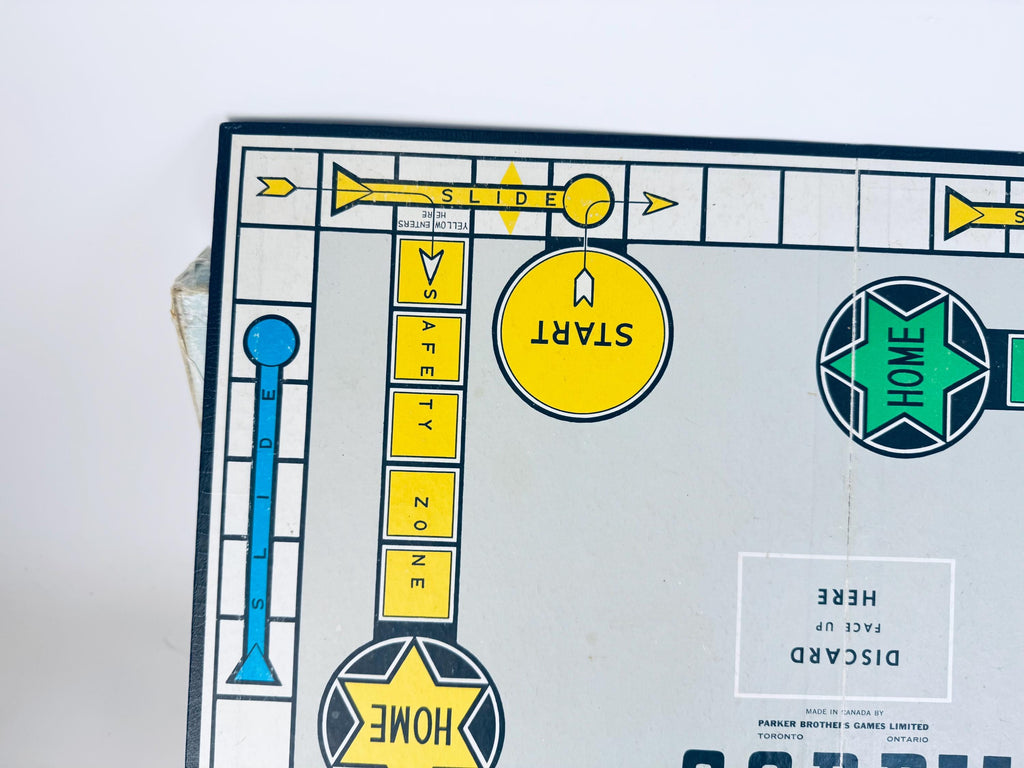 Vintage 1950s Sorry! Board Game  Canadian Edition, Blue Box with Cards & Plastic Pawns  Mid-Century Family Game