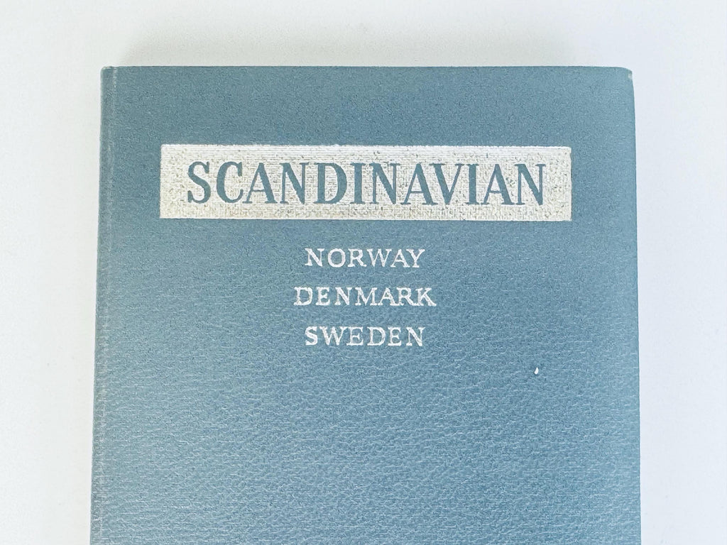 Vintage 1959 Collins Scandinavian Phrase Book  Grey Blue Hardback Travel Language Guide