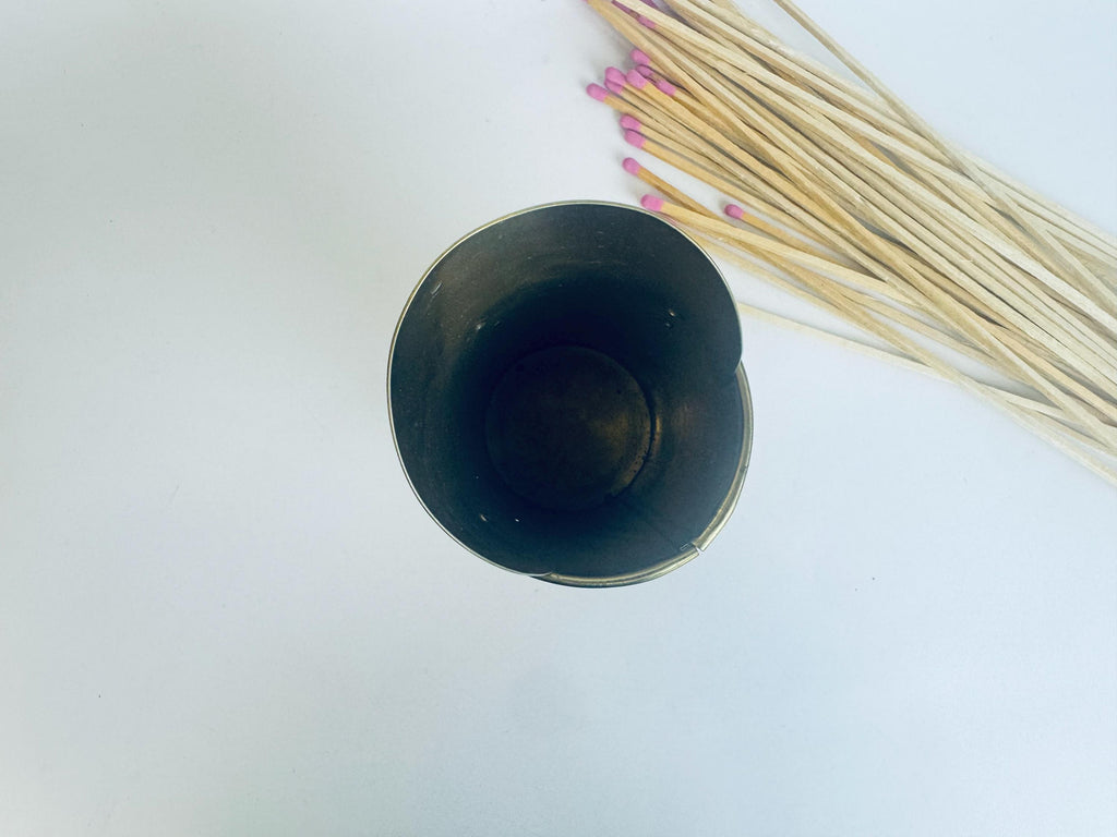 Vintage Brass Match Holder Striker  1970s Taiwan Fireplace Hearth Accessory