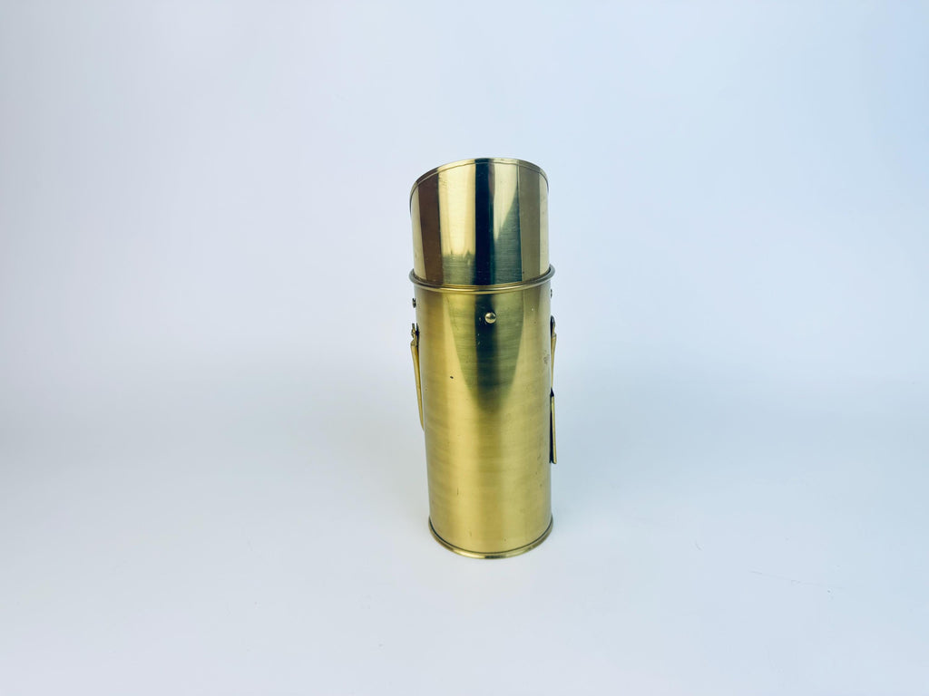 Vintage Brass Match Holder Striker  1970s Taiwan Fireplace Hearth Accessory