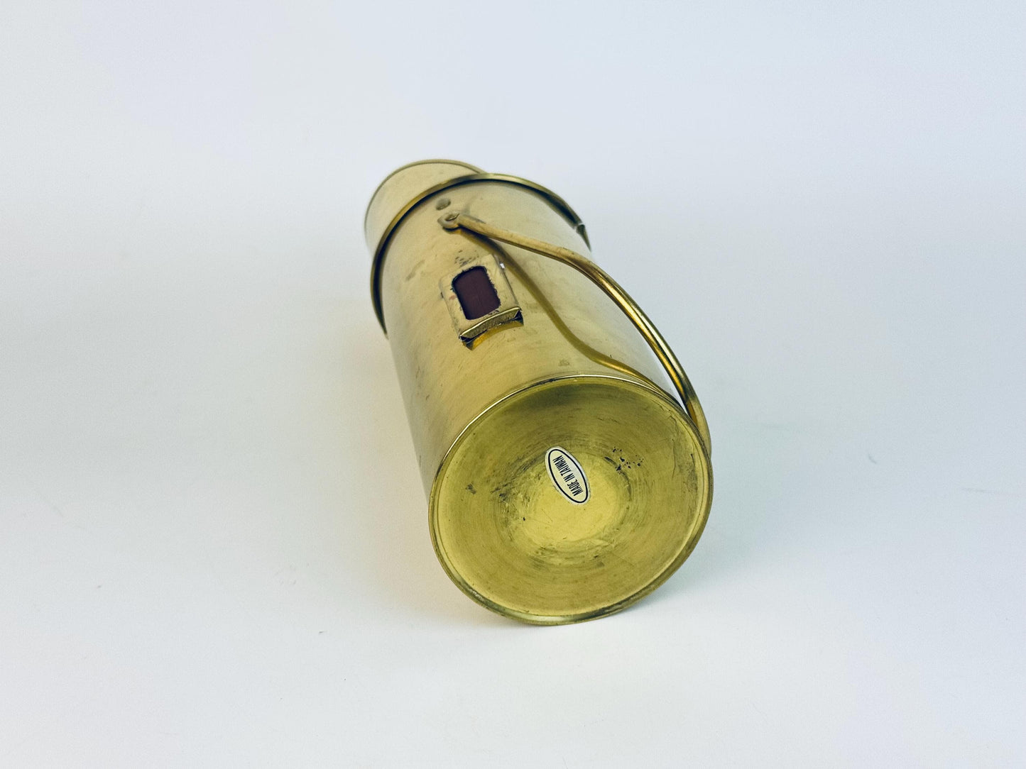 Vintage Brass Match Holder Striker  1970s Taiwan Fireplace Hearth Accessory