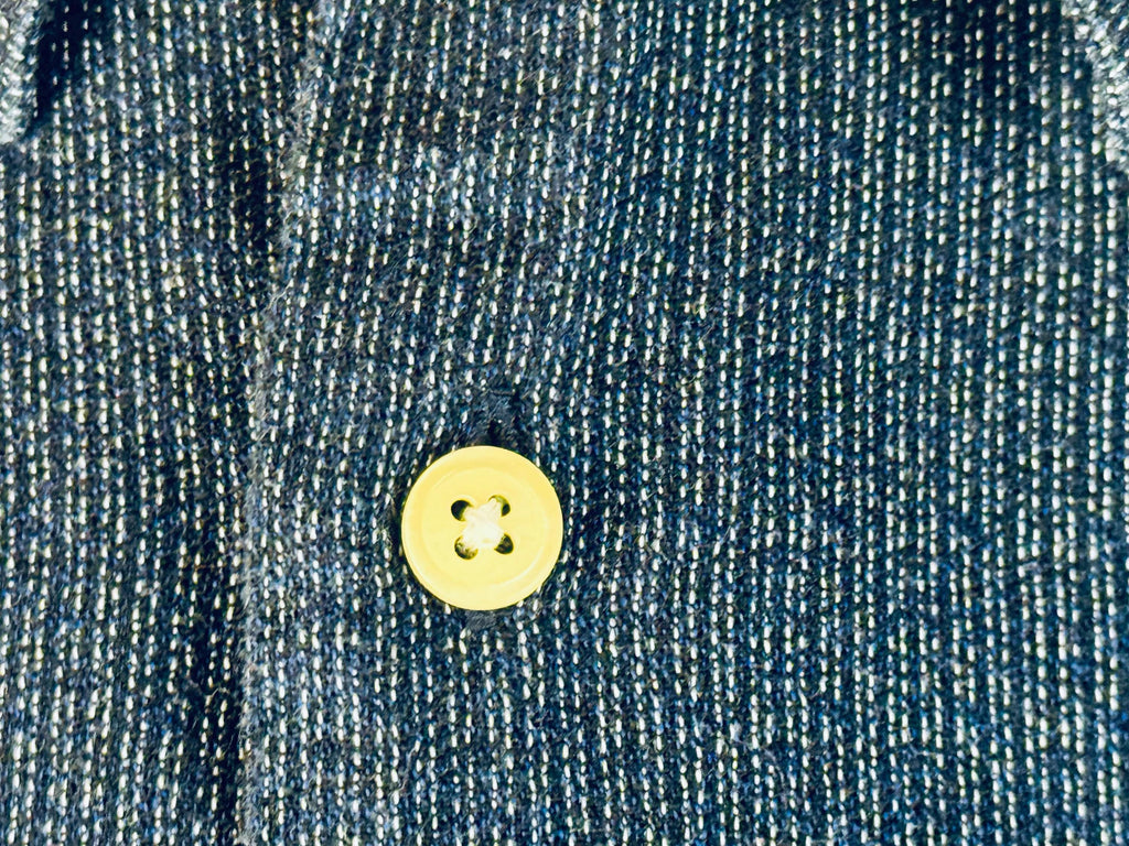 Vintage 1990s Christian Dumas Blue Cotton Textured Mens Shirt  Size XL Casual Button-Up Top