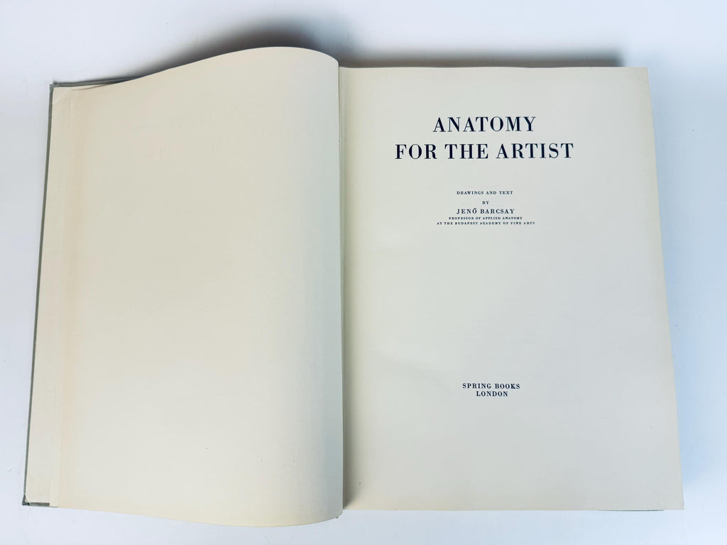 Vintage 'Anatomy For The Artist' Coffee Table Book  Pale Sage Cloth Bound - 7th Edition (1958)  Printed in Hungary By Jenõ Barcsay
